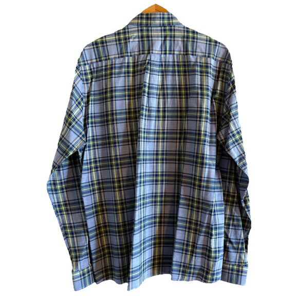 Barbour Highland Check 26 Long Blue Yellow Plaid Tailored Fit Long Sleeve Men XL - Picture 2 of 11